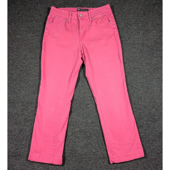 LEVIS 505 Jeans Women 4 (Fits 28x26) Sewed Cuff Pink Straight Leg Denim Stretch - Picture 2 of 8